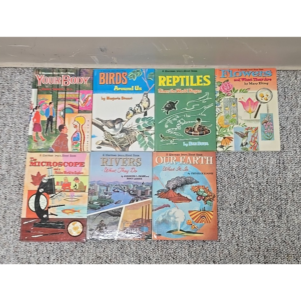 Vintage 1964 A Whiteman Learn‎ about Book Reptiles, Birds, Your Body PB Books